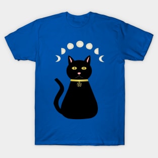 Witches Cat and Moon Phases T-Shirt